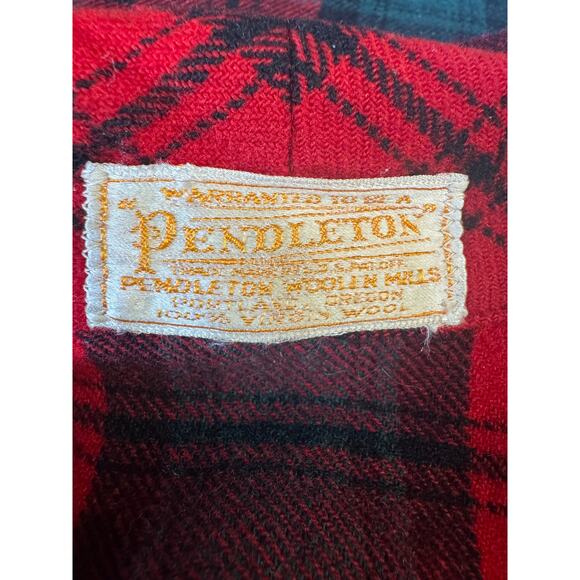 1960s Pendleton “49er” Wool Jacket – Vintage Red & Green Tartan Plaid – XS/S - Picture 7 of 7